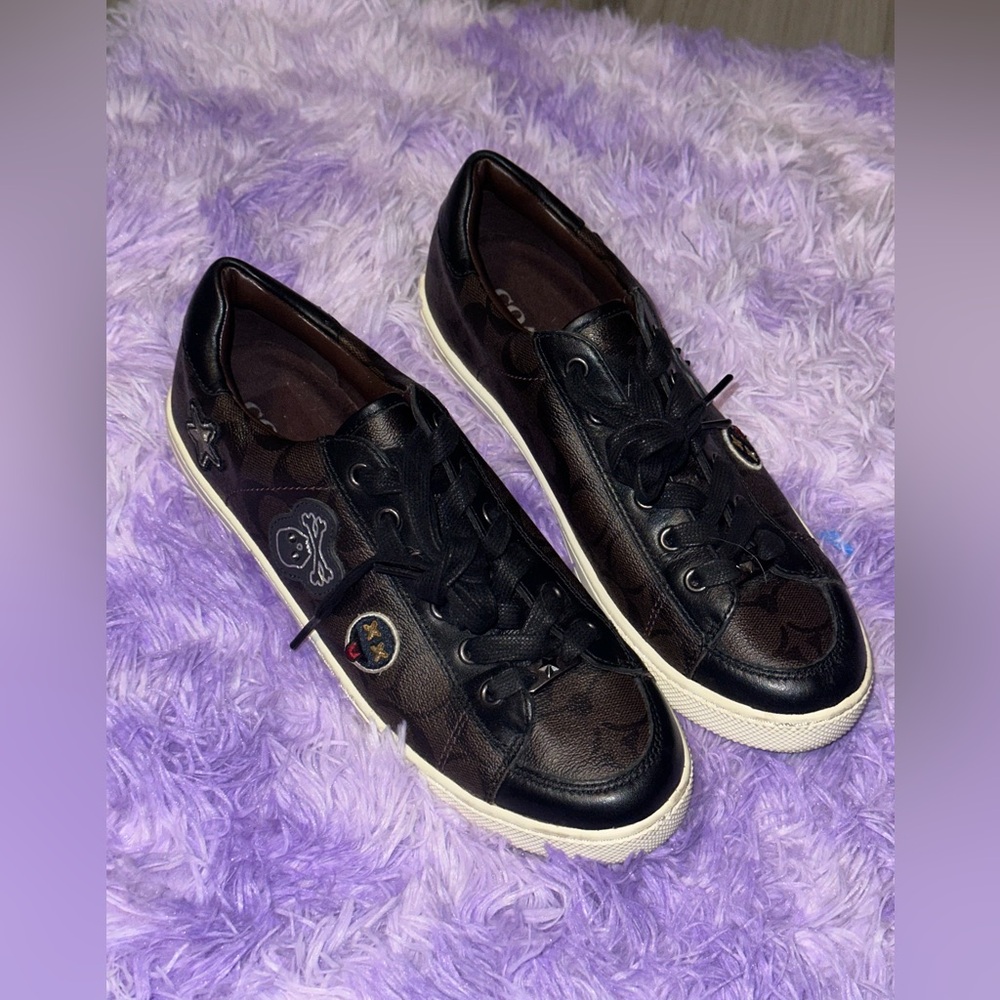 Coach Brown Classic Leather Porter Patchwork Signature Sneaker Luxury Shoes 10M